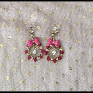 Betsey Johnson Rose/Bow Hoop Earrings